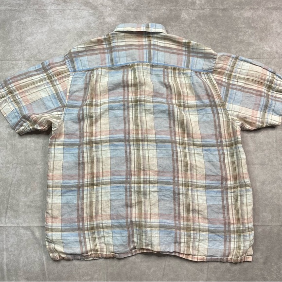 Tommy Bahama Shirt Men's XL Plaid Linen Button Lightweight Summer Casual Beach - Picture 4 of 14